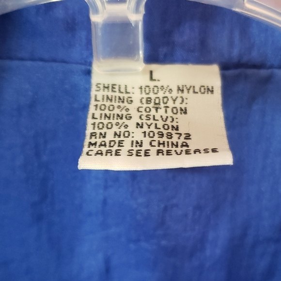 Vintage retro Nylon Royal Blue Jacket Large - Picture 3 of 6